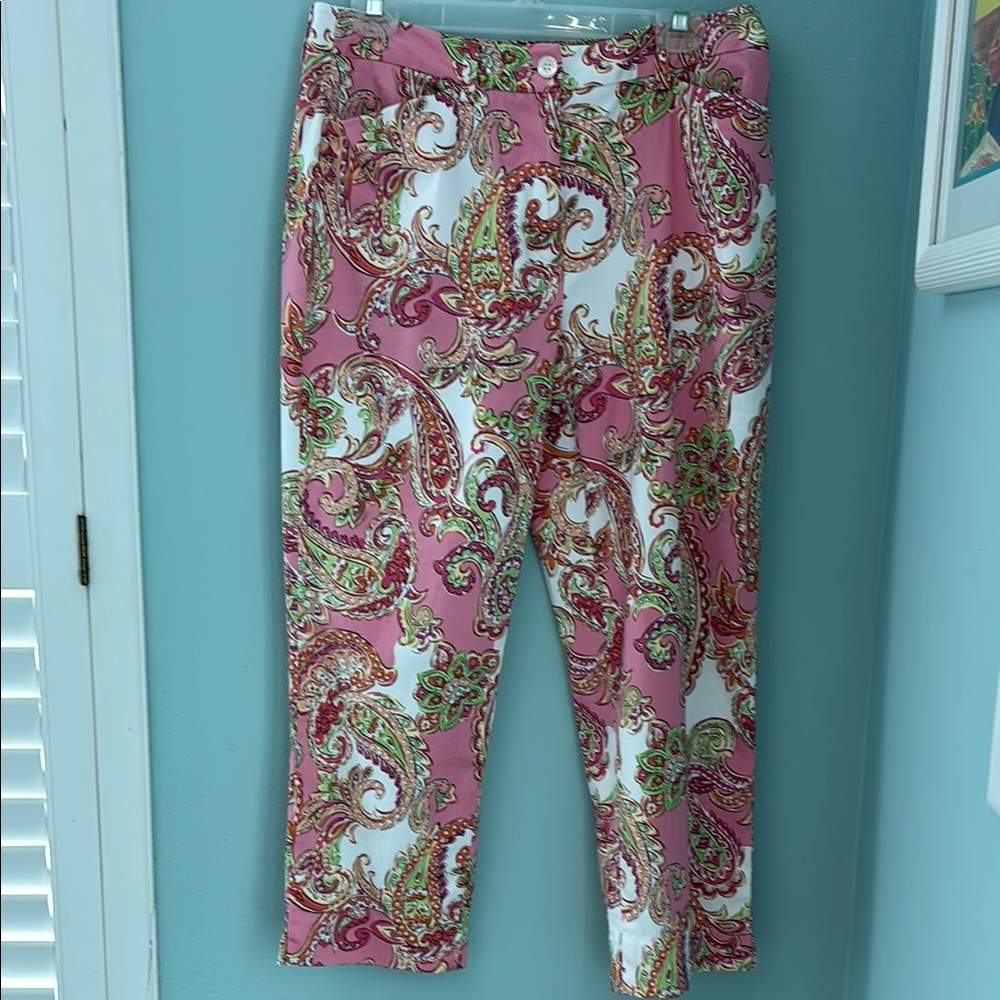 Jones New York Pink Paisley Capris